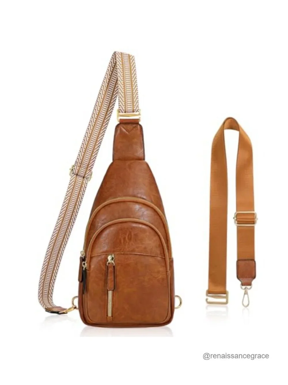 Women's Sling Backpack Crossbody Bag Faux Leather Anti Theft Travel Hiking